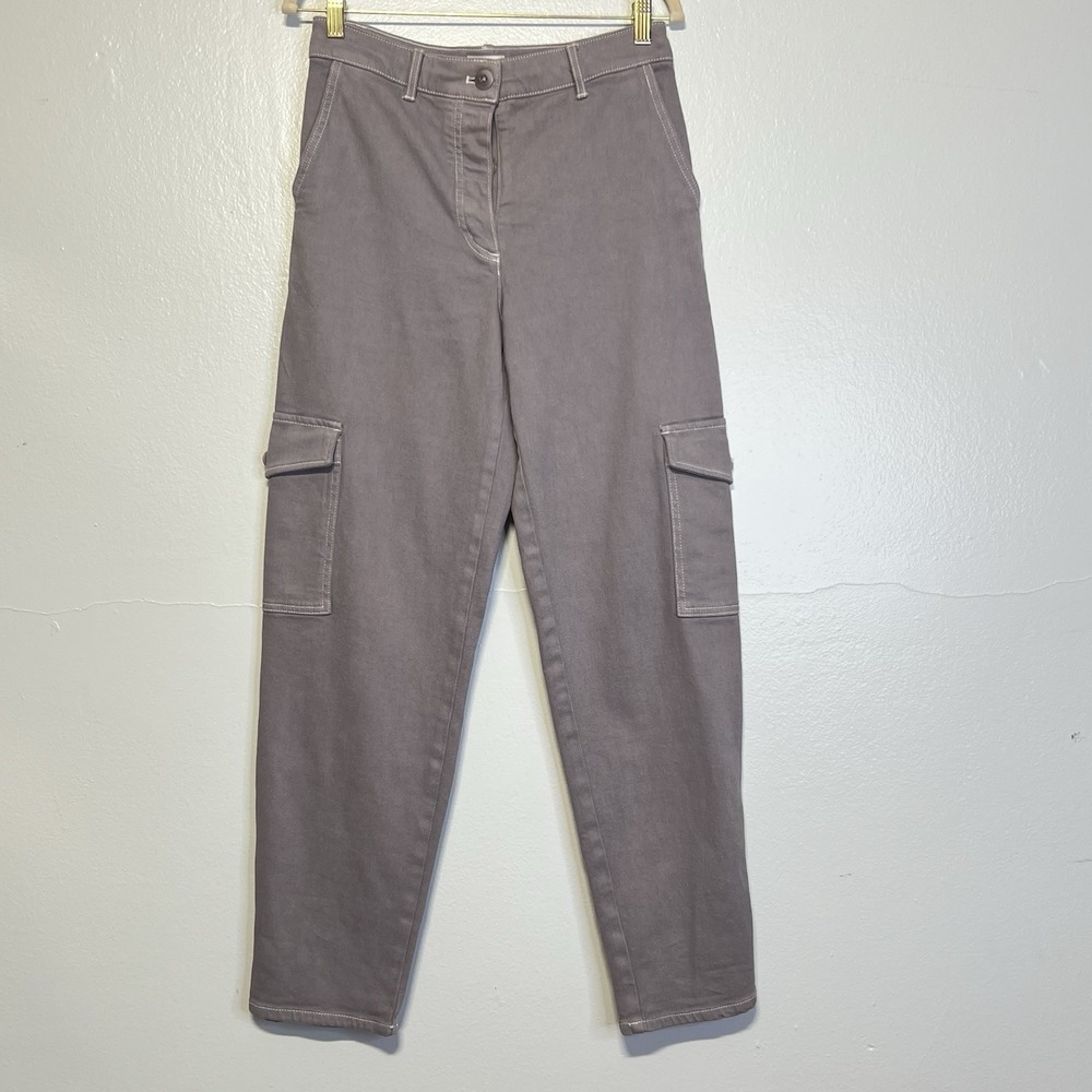 Aritzia Wilfred Free Modern Cargo Pant Purple Slate High-waisted Twill Grunge 6